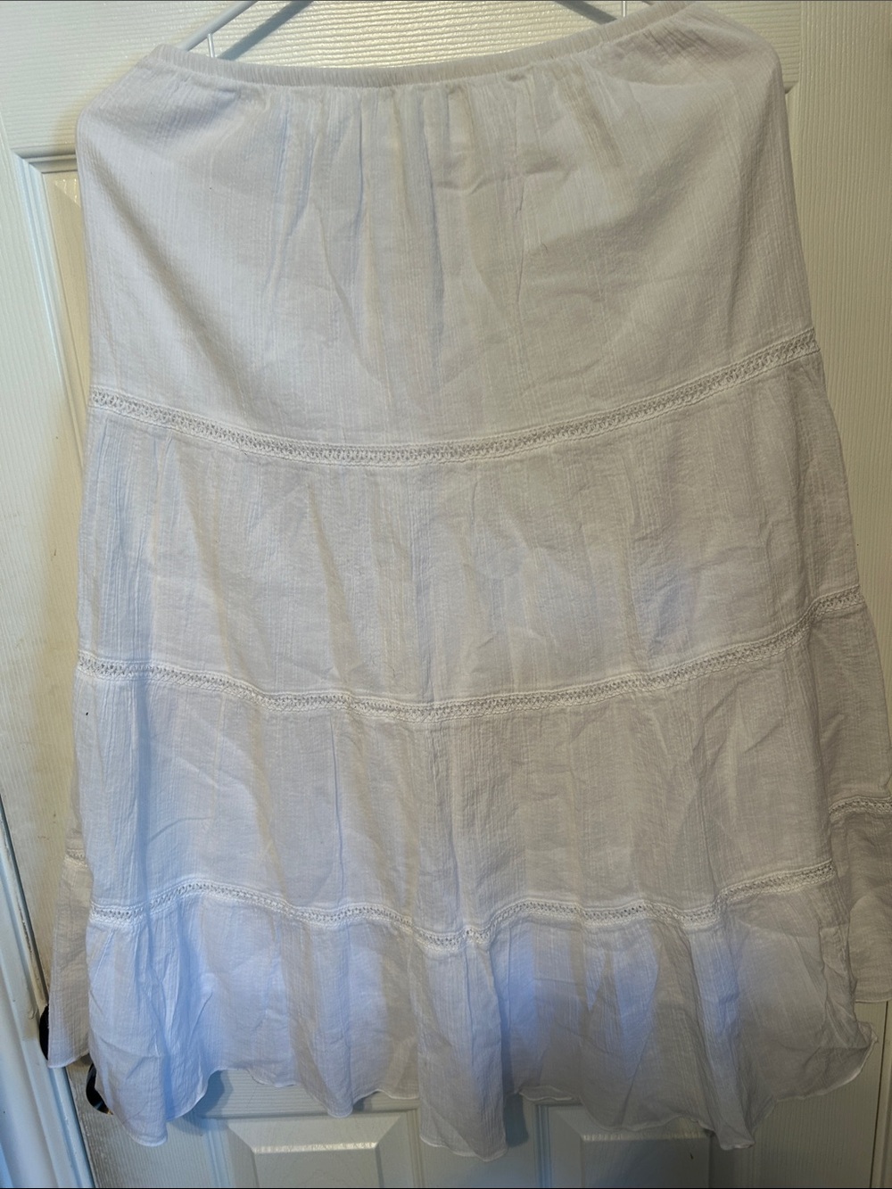 100% Cotton White Maxi Skirt